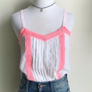 Hollister Emma Wood White Summer Chiffon Cami